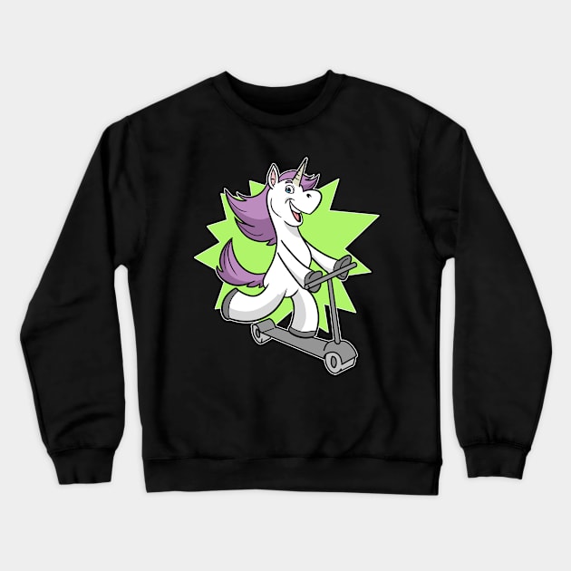 Unicorn Scooter E-Scooter Stunts Crewneck Sweatshirt by ModernMode